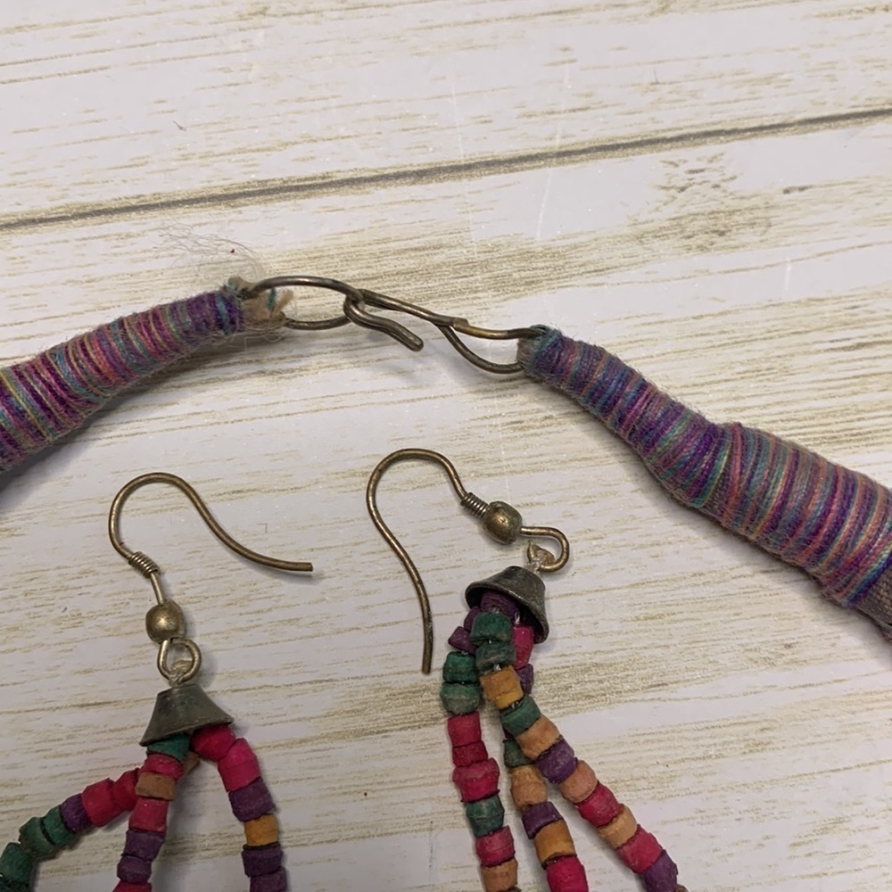 Vintage Tribal Necklace and Earrings Set - Picture 5 of 5